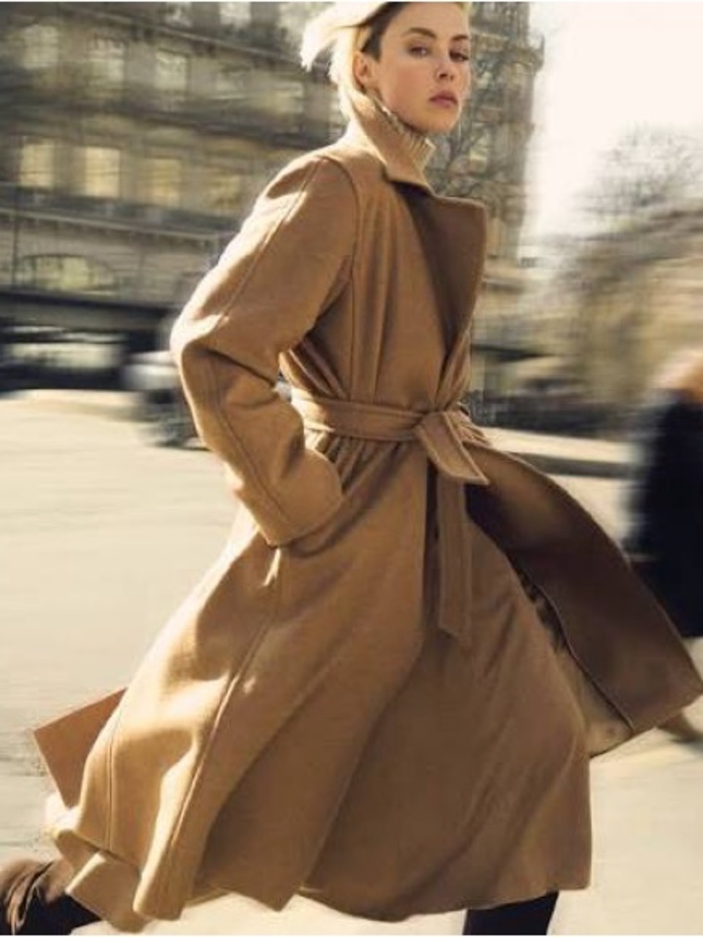 Max Mara Manuela Icon Camel Hair Wrap Coat Size 0